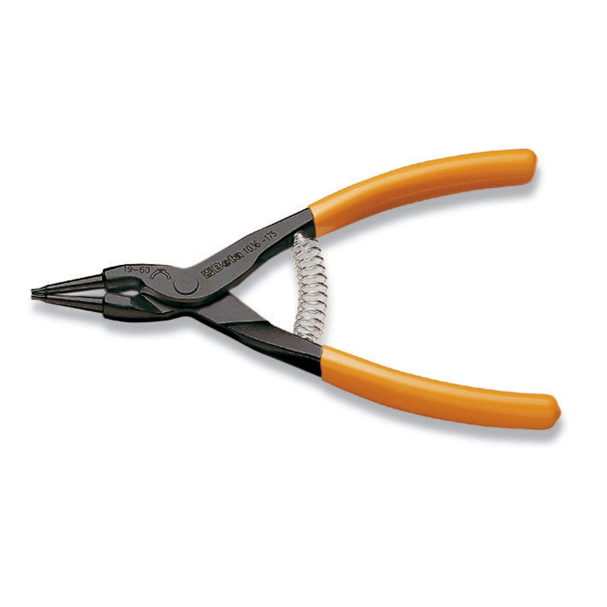 Beta External Retaining Ring Snap Ring Circlip Pliers — 5 1/2in., Straight, 0.9mm Pins, PVC-Coated Handles, Model# 1036 140X09